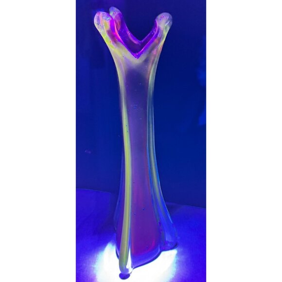 Vintage UV Extra Large Organic Red Blue Murano Glass Sommerso Vase Italian 1970s - Picture 6 of 11